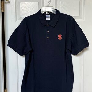Gildan Syracuse University Classic Blue Polo Shirt with Embroidered Orange Logo